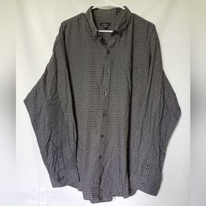 Van Heusen Men's Travelers XXL/TTG/XXG 18-18-1/2Neck Dark Gray Window Pane